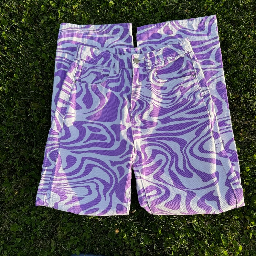 Swirly Purple Jeans
